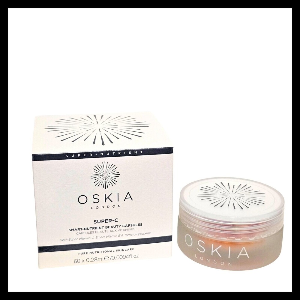 Oskia Super-C Smart Nutrient Beauty 60 Capsules Full Size Serum vitamins C & E